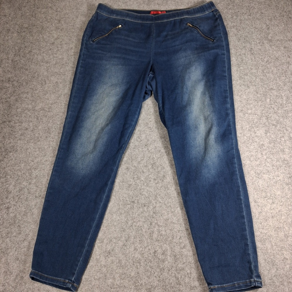Jennifer Lopez Jeggings Womens 14 Blue Pull On Elastic Waist Denim Pants